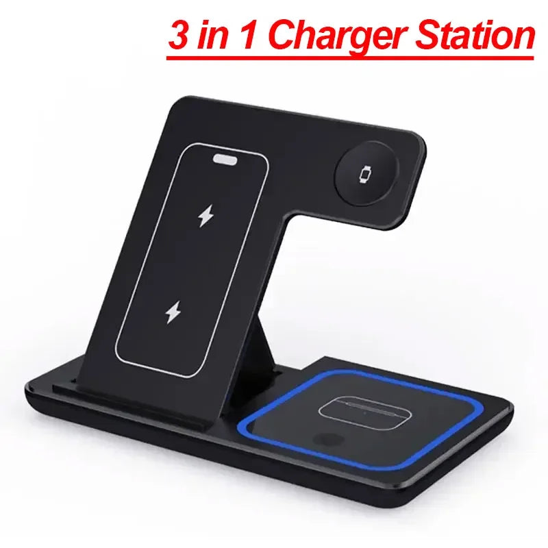 Vikefon Foldable 3-in-1 Wireless Charging Station